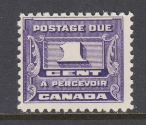 Canada Sc J11, MLH. 1934 1c dark violet Postage Due, pinpoint thin, F-VF appeari