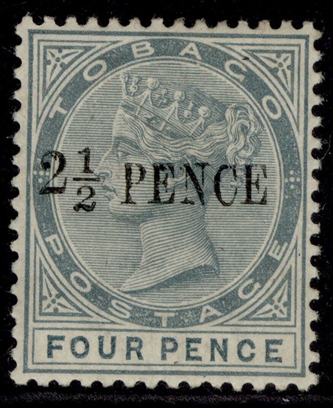 TOBAGO QV SG31, 2½d on 4d grey, M MINT. Cat £25.