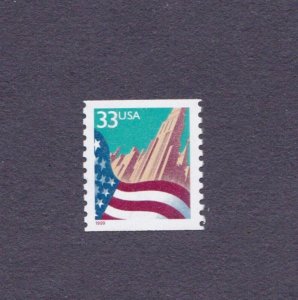 single 33c City Flag WA US #3280a Large Date MNH