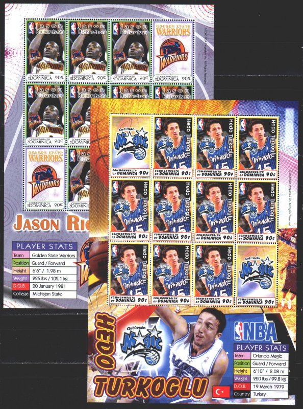 Dominica. 2006. l3709-20. NBA, Basketball USA. MNH.