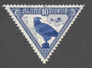 Iceland Scott C3 Unused HRMOG - 1930 10a Gyrfalcon - SCV $25.00