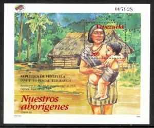 VENEZUELA 1996 NATIVE ABORIGINALS Souvenir Sheet Sc 1542 MNH