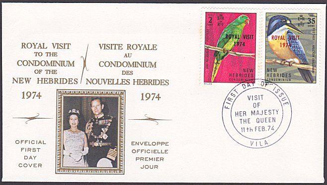 NEW HEBRIDES 1974 Royal Visit commem FDC....................................3437