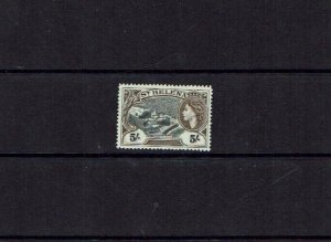 St Helena: 1953, Queen Elizabeth definitive, 5/- black & deep brown, MLH