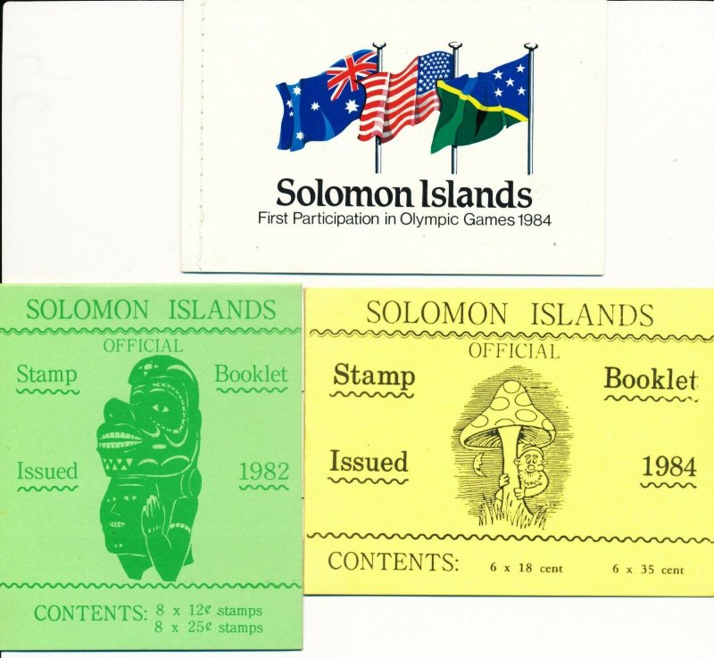 Solomon Islands 3 MUH Booklets. Pristine condition.