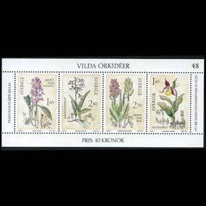 SWEDEN 1982 - Scott# 1419 S/S Wild Orchids LH