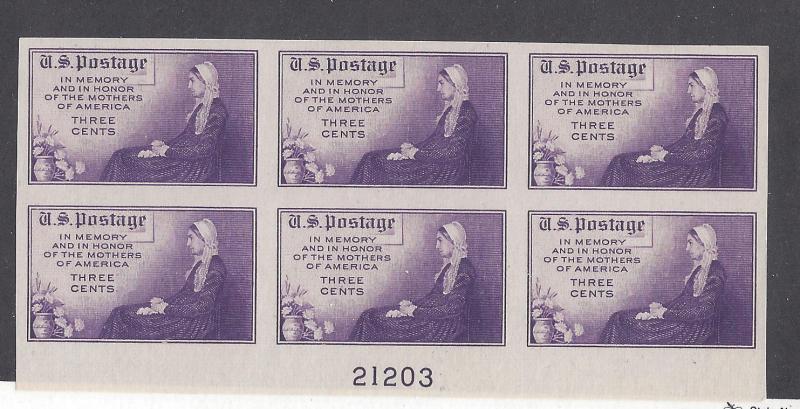 United States, 754, Mothers Day NGAI Plate Block(6),**NH**