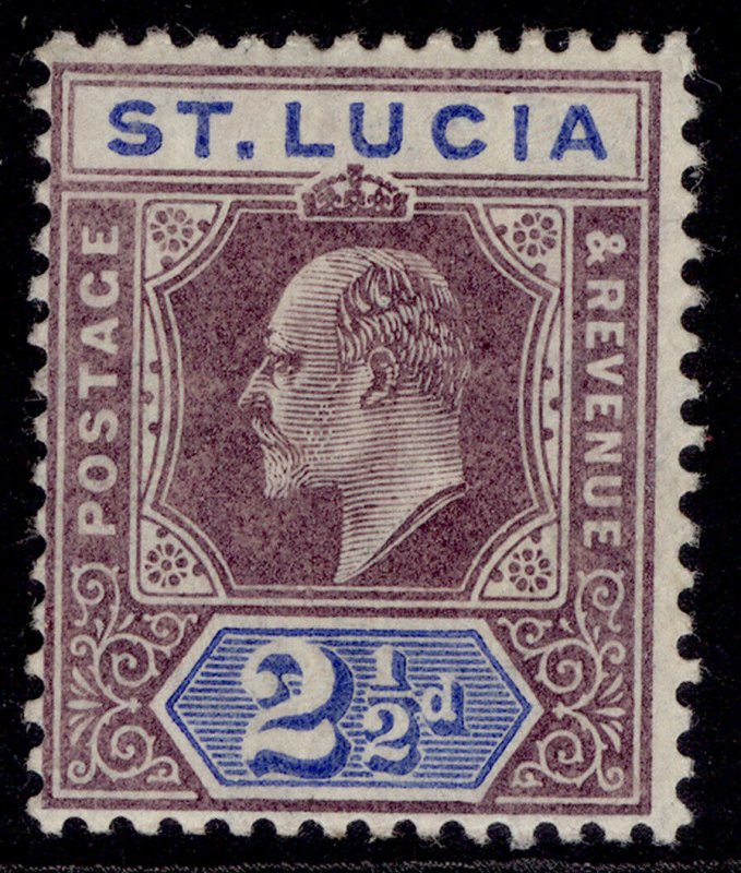 ST. LUCIA EDVII SG68, 2½d dull purple & ultramarine, LH MINT. Cat £35. ORDINARY