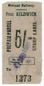 (I.B) Midland Railway : Prepaid Parcel 5/- (Kildwick)