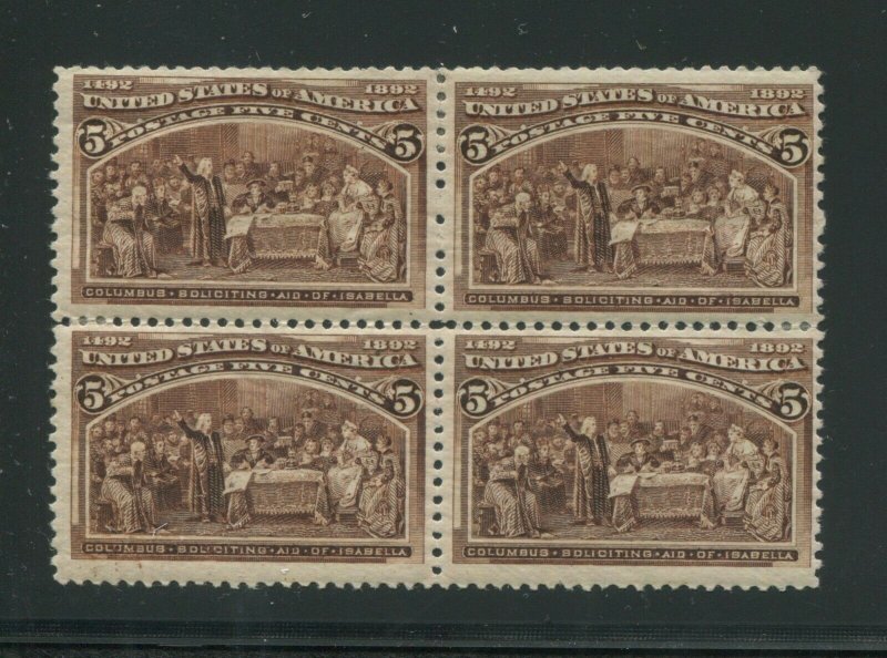 1890 United States Postage Stamps #234 Mint Hinged F/VF OG Block of 4 