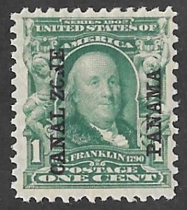 Canal Zone #4 1 cent Franklin Issue (1904) Stamp Mint OG NH VF