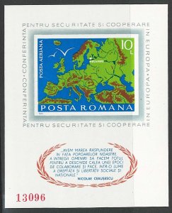 Romania 1975 European & Security Co-operation Conference scarce imperf MS