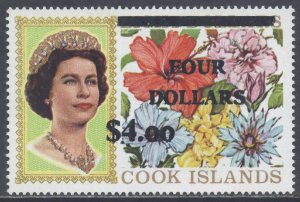 Cook Islands Scott 290 - SG335a, 1970 Elizabeth II $4 on $8 MH*