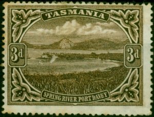 Tasmania 1900 3d Sepia SG233 Good MM