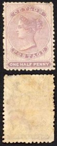 Ceylon SG48 1/2d Dull Mauve Wmk Crown CC M/M