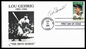 1989 Lou Gehrig The Iron Horse Sc 2417 FDC Gehrig Estate GM cachet(2N