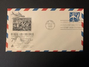 1958 BLUE JET SILHOUETTE 7c Air Mail Scott UC33  FDC