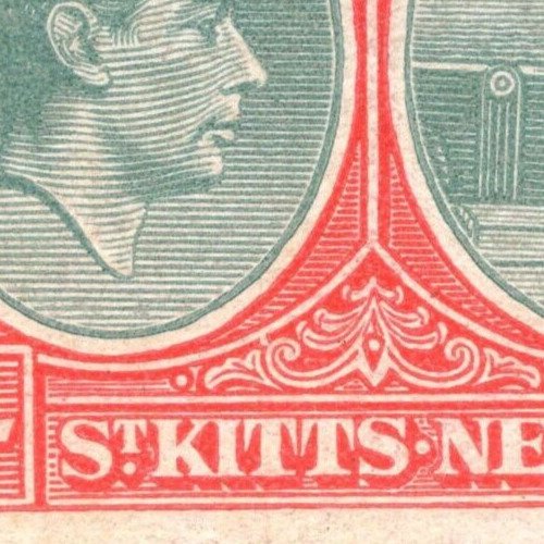 MOMEN: ST KITTS & NEVIS SG #77ac BREAK IN FRAME MINT OG H £800 LOT #67477*