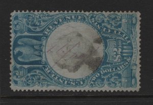 R124 VF used revenue stamp light cancel nice color cv $ 60 ! see pic !