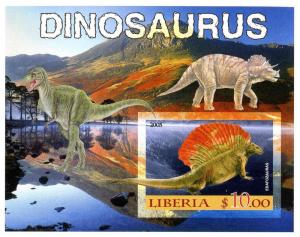 LIBERIA SHEET MNH IMPERF DINOSAURS