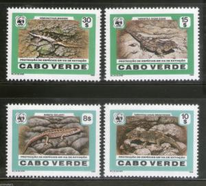 Cape Verde 1986 WWF House Geckos Lizard Reptiles Sc 491-94 MNH # 2613