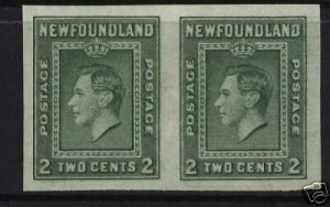 Newfoundland #245P XF Imperforate Proof Pair