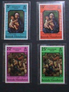 ​BRITISH HONDURAS-1969 SC#247-50 CHRISTMAS-VIRGIN & THE CHILD-PAINTINGS-MH-VF