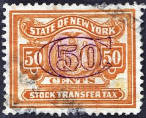 50¢ New York State Stock Transfer Stamp (1932) Used