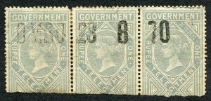 Ceylon Telegraph SGZT4 1r (Type 1) used with Colombo (type 1) cancel Cat 255+++ 