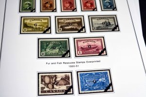 COLOR PRINTED CANADA [CLASS.] 1851-1955 STAMP ALBUM PAGES (37 illustrated pages)