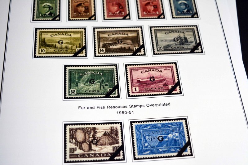 COLOR PRINTED CANADA [CLASS.] 1851-1955 STAMP ALBUM PAGES (37 illustrated pages)