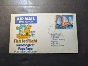 1973 British Cook Islands First Flight Cover FFC Rarotonga to Pago Pago US Samoa