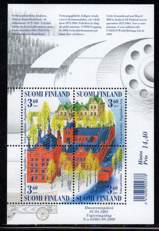 Finland Sc 1154 2001 Verla Mills stamp sheet mint NH