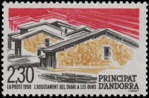 Andorra French #396 MNH - Tobacco Drying Shed in Les Bons (1990)