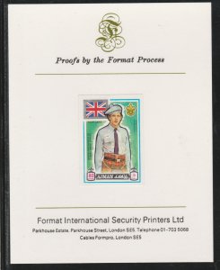 AJMAN 1971 WORLD SCOUTS - SCOTLAND  imperf on FORMAT INT PROOF CARD