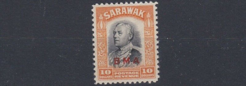 SARAWAK  1945  S G 145  $10  BLACK & YELLOW  MNH  CAT £225    