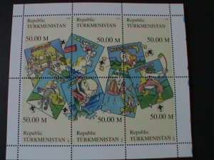 TURKMENISTAN -CARTOONS-MONDAY THROUGH SUNDAY-MNH-MINI SHEET VF LAST ONE