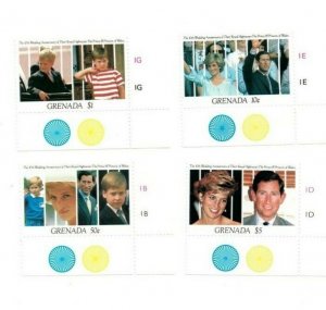 Grenada - 1991 - Charles & Diana 10th Anniversary - Set Of 4 Stamps - MNH