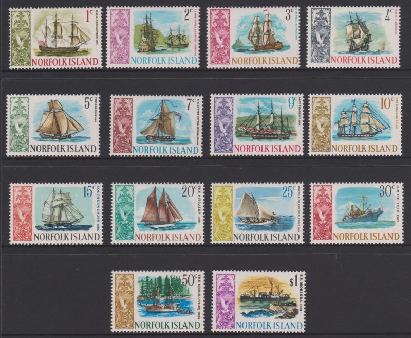 Norfolk Island 1967 Ships Sc#100-113 MH