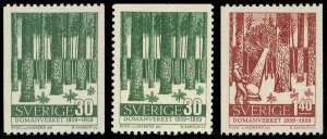 SWEDEN Sc 544-46 VF/MNH COMPLETE SET - 1959 - Forest