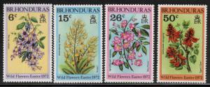 British Honduras Scott 292-295 MNH** 1972 Wildflower set