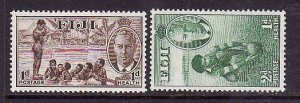 Fiji-Sc#B1-2- id2-unused hinged KGVI semi-postal set-1951-