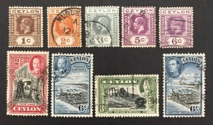 Ceylon 1912-38 #200-4,264-6,280, Used Lot, CV $5.05