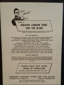 1953 Cinderella Poster Coronation of QE II Stamps London Fund for Blind 2/6d