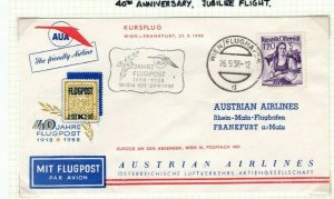 AUSTRIA FIRST FIGHT COVERS{2}Vienna Rome/Frankfurt AUSTRIAN AIRLINES 1958 EP590