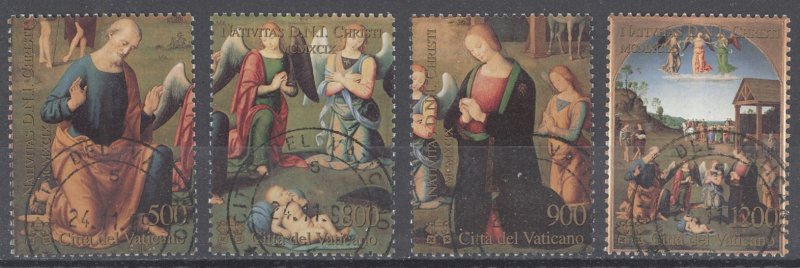 Vatican Sc# 1124-1127 FD Cancel 1999 Christmas