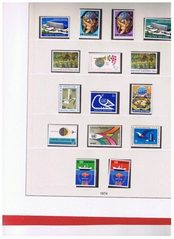 UN NY #1-467 #C1-23  MNH OG in Lindner Hingeless  Album w/ #38 & #38d