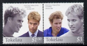 TOKELAU - 2003 - Prince William, 21st Birthday - Perf 2v Set - Mint Never Hinged