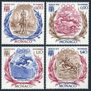 Monaco 836-839,MNH.Michel 1045-1048. Olympics Munich-1972.Equestrian.