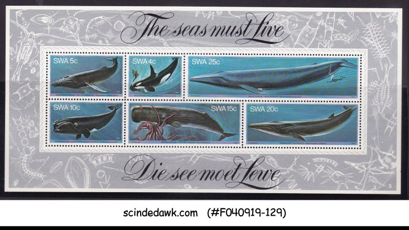 SOUTH AFRICA - 1980 WHALES / MARINE LIFE - MIN. SHEET MNH